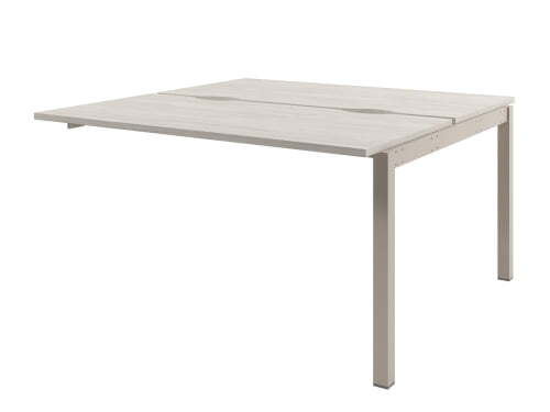 Стол-тандем на металлокаркасе, средняя секция Solution D-412 1400x1432x750 (Акация Морава/КашемирБежевый)