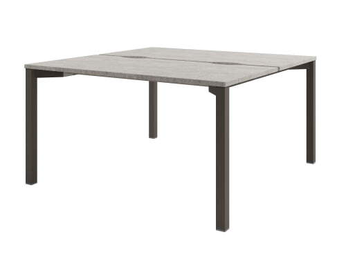 Стол-тандем на металлокаркасе Solution D-41 1400x1432x750 (Бетон/ТрюфельКоричневый)