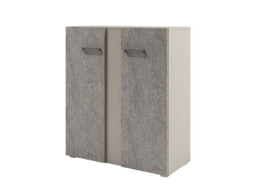 Стеллаж средний с дверьми Solution D-76 950x414x1096 (Бетон/Кашемир)