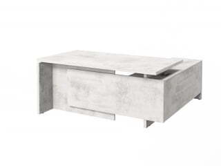 Стол руководителя с опорной тумбой Festus FI-117L.DD 1700x1800x750 (Хромикс Белый)