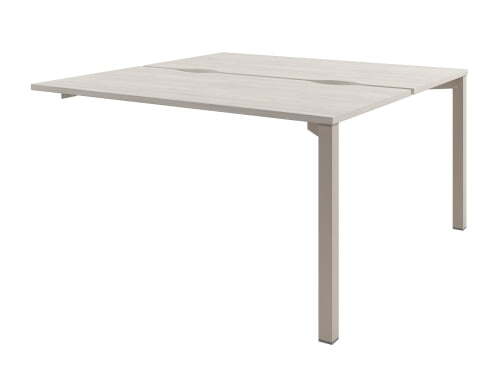 Стол-тандем на металлокаркасе, конечная секция Solution D-413 1400x1432x750 (Акация Морава/КашемирБежевый)