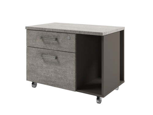 Тумба подкатная с нишей Solution D-292 800x460x575 (Бетон/Трюфель)