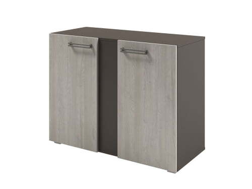 Стеллаж низкий с дверьми Solution D-75 950x414x714 (Акация Морава/Трюфель)