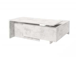 Стол руководителя с опорной тумбой Festus FI-119L.DD 1900x1800x750 (Хромикс Белый)