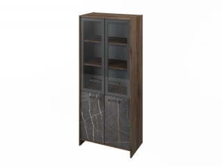 Шкаф для документов Festus FB-671.G 800x460x1861 (Орех Пацифик Табак/Камень Пьетра Гриджиа черный)