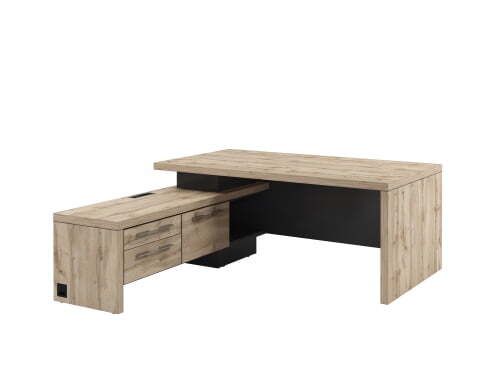 Стол руководителя Torston T-18Л.1000 1800x2000x750 (Дуб Вотан/Антрацит)