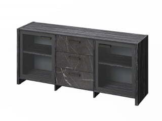 Тумба для документов Festus FB-13-02.G 1804x460x806 (Древесина Графит/Камень Пьетра Гриджиа черный)