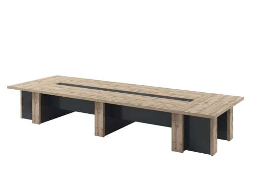Стол переговоров на 10 человек Torston Т-105 без центральной вставки 4600x1600x750 (Дуб Вотан/Антрацит)