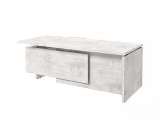 Стол руководителя с опорной тумбой Festus FB-121R.DD 2100x1800x750 (Хромикс Белый)