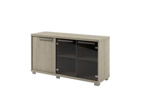 Шкаф низкий трехсекционный левый Vestar Z-13-12л 1556x500x832 (Дуб Галифакс белый/Бетон Чикаго)