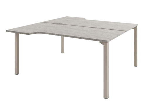 Стол-тандем на металлокаркасе Solution D-62 1600x1792x750 (Бетон/КашемирБежевый)