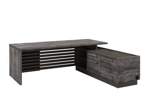 Стол с опорной тумбой, правый Vestar Z-222пр.1000 2200x2030x750 (Сосна Пасадена/Бетон Чикаго)