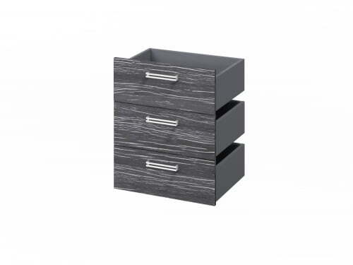 Комплект из 3 ящиков, фасады ЛДСП FI-124.D 560x418x670 (Древесина Графит)