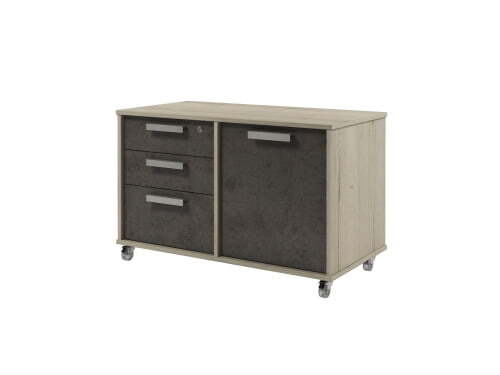 Тумба греденция 3 ящика и дверь Vestar Z-290-1 972x500x615 (Дуб Галифакс белый/Бетон Чикаго)