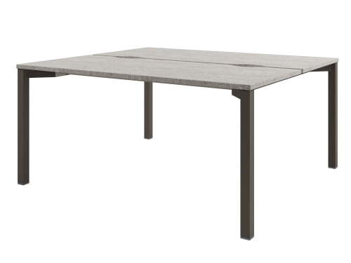 Стол-тандем на металлокаркасе Solution D-42 1600x1432x750 (Бетон/ТрюфельКоричневый)