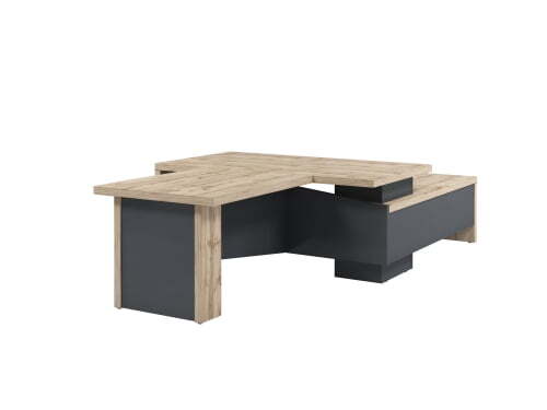 Cтол руководителя с брифингом Torston Т-818Л.0000 1800x3150x750 (Дуб Вотан/Антрацит)