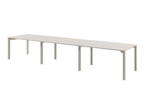 Стол для переговоров на металлокаркасе Solution D-103 4200x1000x750 (Акация Морава/КашемирБежевый)