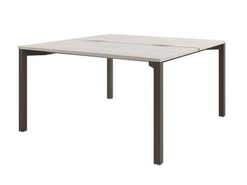 Стол-тандем на металлокаркасе Solution D-41 1400x1432x750 (Акация Морава/ТрюфельКоричневый)