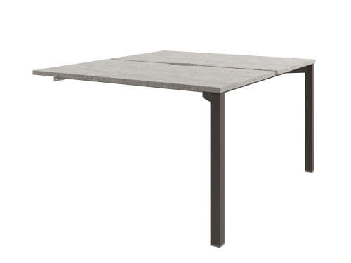 Стол-тандем на металлокаркасе, конечная секция Solution D-403 1200x1432x750 (Бетон/ТрюфельКоричневый)