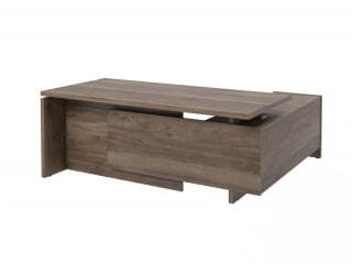 Стол руководителя с опорной тумбой Festus FI-119L.DD 1900x1800x750 (Орех Пацифик Табак)