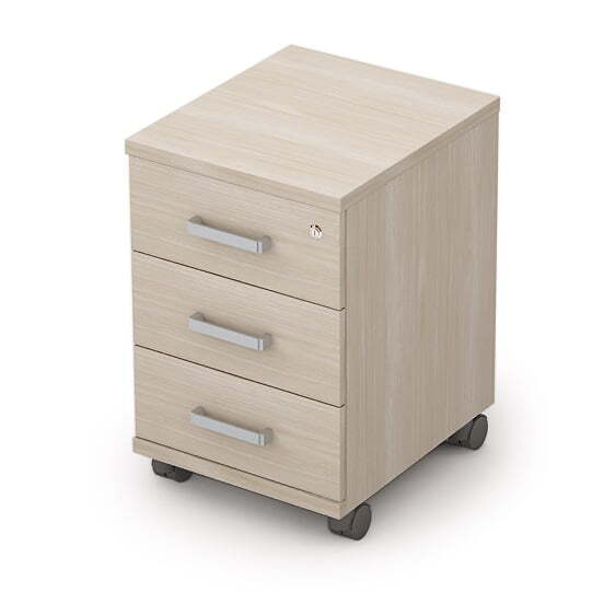 6ТЗ.004/1 Тумба подкатная с замком и усиленными колесами (394x454x595) (Шамони светлый)