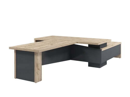 Стол руководителя Torston Т-922Л.0000 2200x3700x750 (Дуб Вотан/Антрацит)