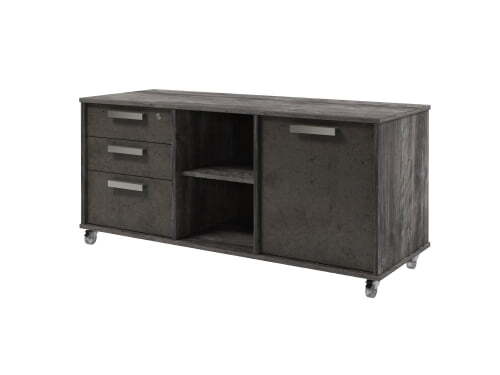 Тумба греденция 3 ящика, ниша и дверь Vestar Z-292-1 1346x500x615 (Сосна Пасадена/Бетон Чикаго)