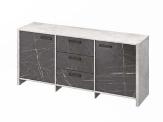 Тумба для документов Festus FB-13-01.G 1804x460x806 (Хромикс Белый/Камень Пьетра Гриджиа черный)