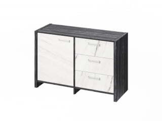 Тумба для документов Festus FI-12-01.G 1222x460x806 (Древесина Графит/Мрамор Леванто белый)