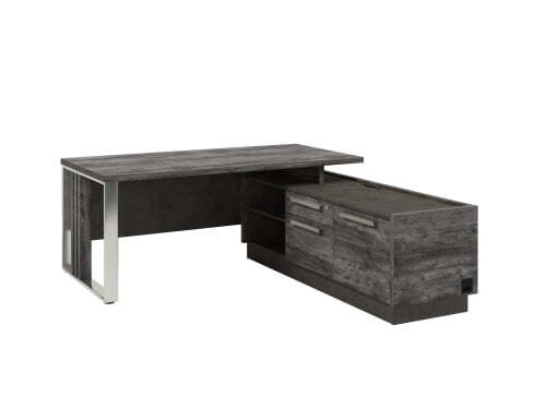 Стол с опорной тумбой и металлической опорой, правый Vestar Z-418пр.1000 1800x2030x750 (Сосна Пасадена/Бетон Чикаго)