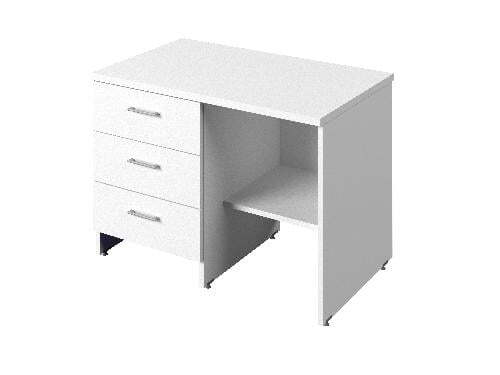 Греденция с 3 ящиками и нишей под канцелярские папки, левая Public comfort С-290л 826x500x600 (Белый)