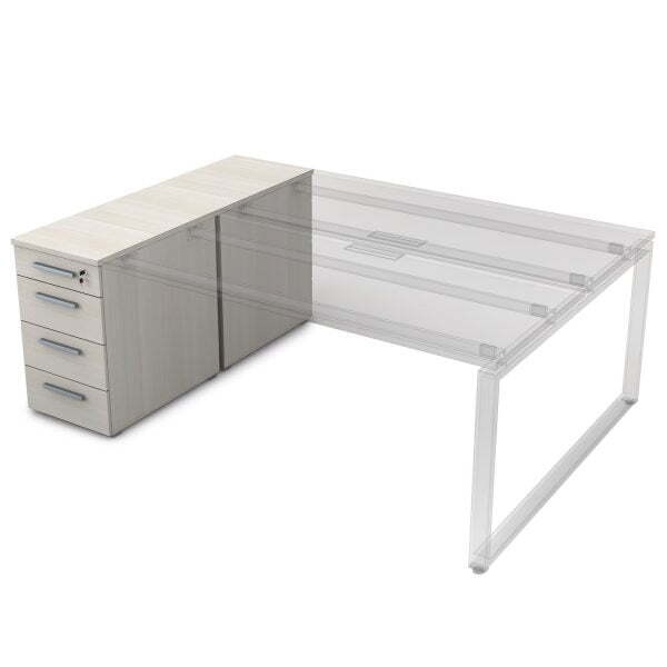 9ТП.002.1 Тумба с 4-мя ящиками (1435x450x750) (Белый премиум)