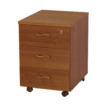 Тумба выкатная 3-ящичная доводчики и центральный замок Мастер МТ 214 420x530x587 (Темный орех)