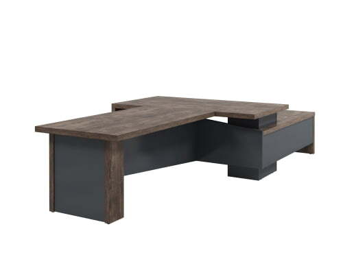Cтол руководителя с брифингом Torston Т-918Л.0000 1800x3700x750 (Дуб Бунратти/Антрацит)