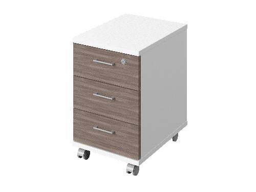 Тумба подкатная 3 ящ. с замком на верхний Public comfort С-91 380x500x588 (Белый/Джара Госфорт)