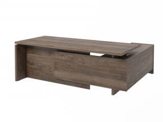 Стол руководителя с опорной тумбой Festus FB-121L.DD 2100x1800x750 (Орех Пацифик Табак)