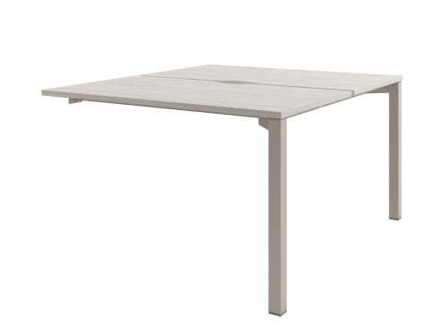 Стол-тандем на металлокаркасе, конечная секция Solution D-403 1200x1432x750 (Акация Морава/КашемирБежевый)