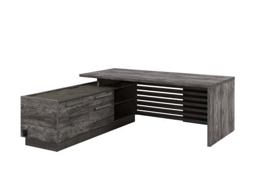 Стол с опорной тумбой, левый Vestar Z-220л.1000 2000x2030x750 (Сосна Пасадена/Бетон Чикаго)