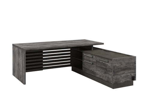 Стол с опорной тумбой, правый Vestar Z-220пр.1000 2000x2030x750 (Сосна Пасадена/Бетон Чикаго)