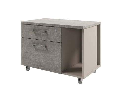 Тумба подкатная с нишей Solution D-292 800x460x575 (Бетон/Кашемир)