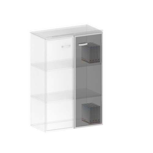 Дверь стеклянная (комплект 2шт) Престиж ТЖ 607 420x1280x5 (Темный орех)