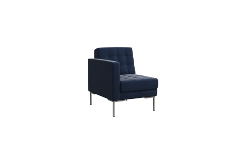 Секция с подлокотником одноместная FR-SP-01 (R) (Kardif 028/Металл Серый)