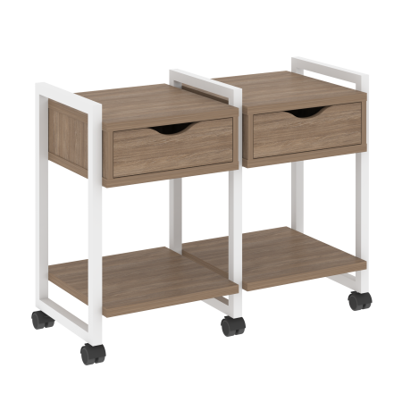 Тумба на колесных опорах наборная VR.L-TN-1.K 970x460x767 (Дуб Аризона/Белый металл)