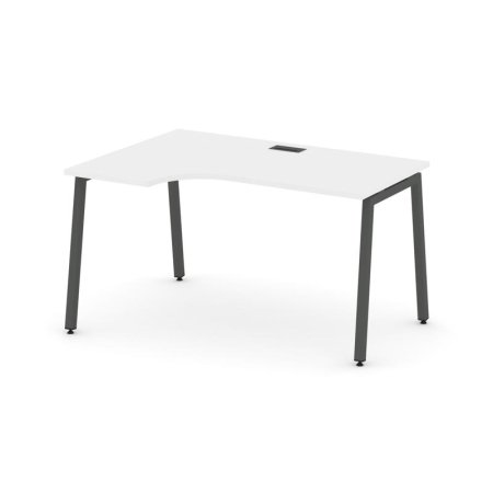 Стол рабочий эргономичный SN-4A.SPA-021(L) (1380х800/980х750) (Белый/Металл Антрацит)