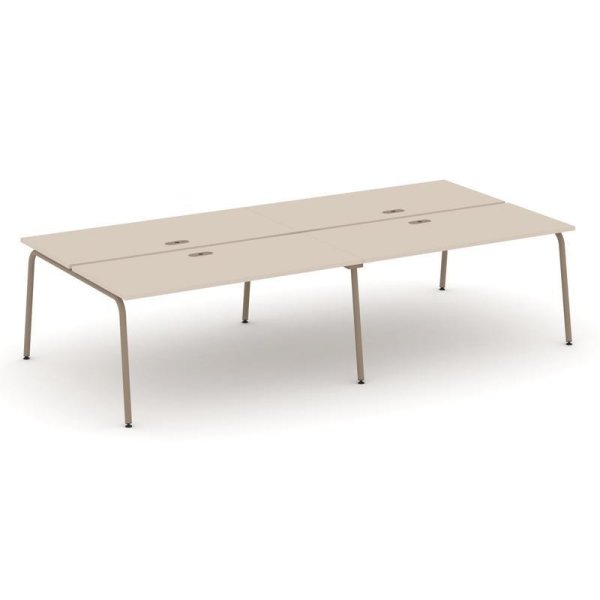 Рабочая станция 4 места ES.D.RS-4.4-LK (3160х1500х750) (Капучино/Металл Латте)