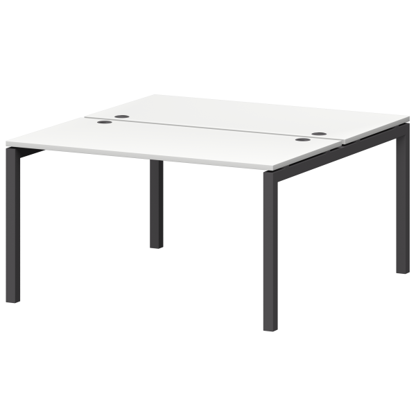 Бенч двойной на металлокаркасе Смарт СМС2-П-12К.149.Пр50 1200x1496x750 (Белый/Антрацит)