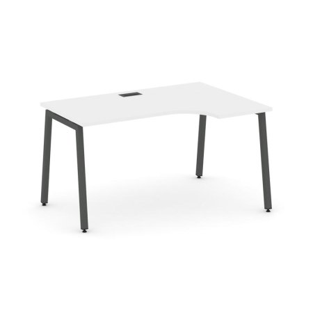 Стол рабочий эргономичный SN-4A.SPA-011(R) (1380х700/980х750) (Белый/Металл Антрацит)