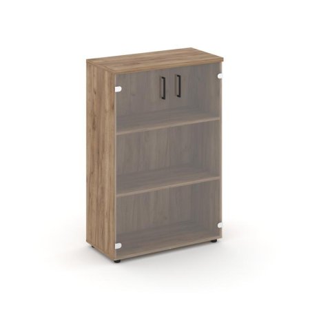 Шкаф средний широкий SN.STS-205 (796х400х1203) (Дуб Табак/Прозрачный)