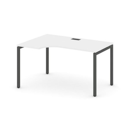 Стол рабочий эргономичный SN-4P.SPA-011(L) (1380х700/980х750) (Белый/Металл Антрацит)
