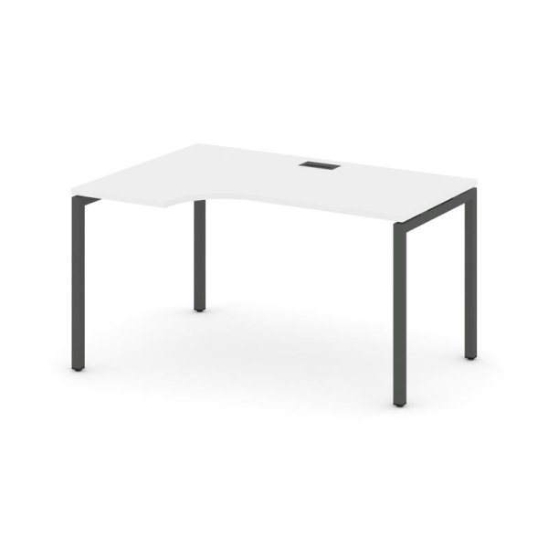 Стол рабочий эргономичный SN-4P.SPA-021(L) (1380х800/980х750) (Белый/Металл Антрацит)